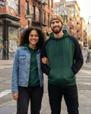 ⁦Hoodie Bi-Color Regular Urban Forest Green⁩ - الصورة ⁦3⁩