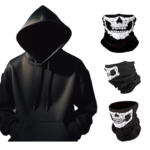 SKull Neck Warmer + Black Regular Hoodie